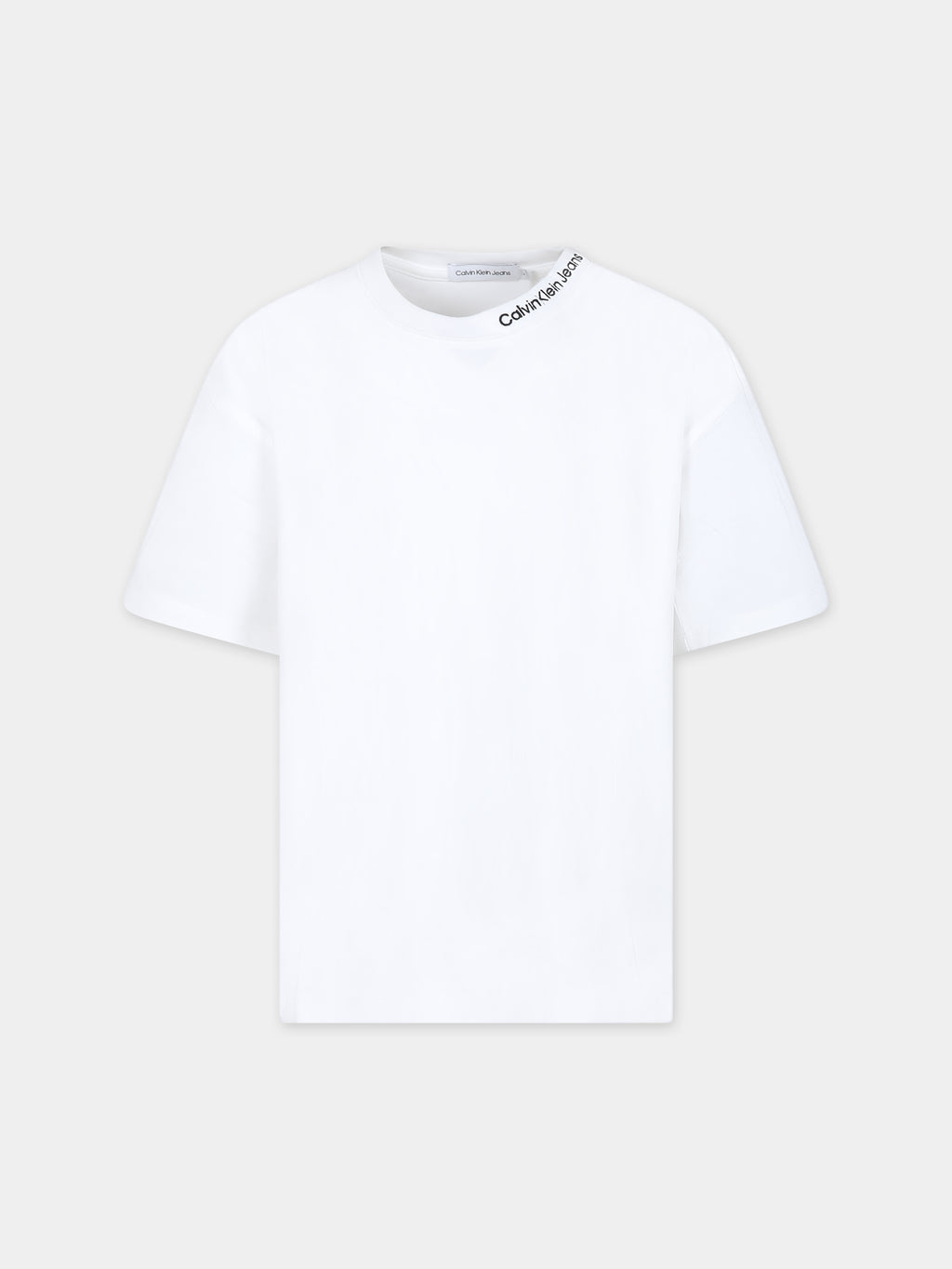 White t-shirt for boy with logo